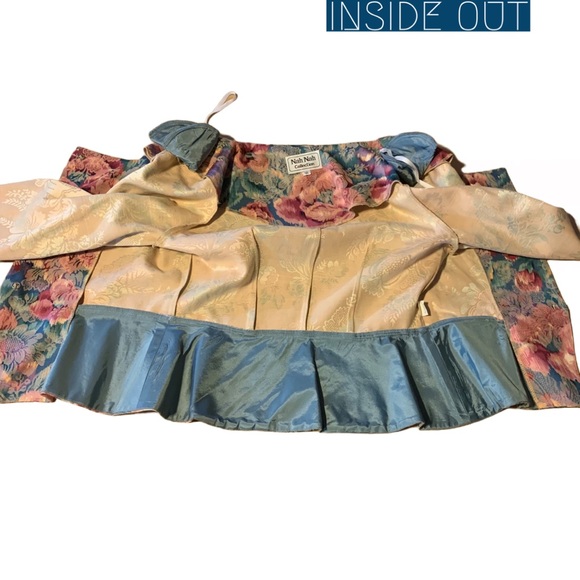 VINTAGE 1990'S NAH NAH COLLECTION FLORAL PRINT BROCADE BLAZER (14) - Picture 11 of 14